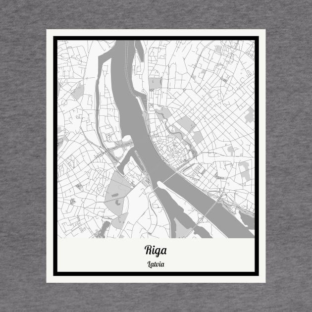 Map of Riga - Latvia by AeTDesignPT